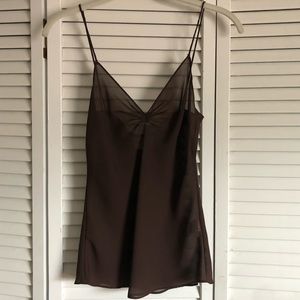 Milly brown sheer silk camisole